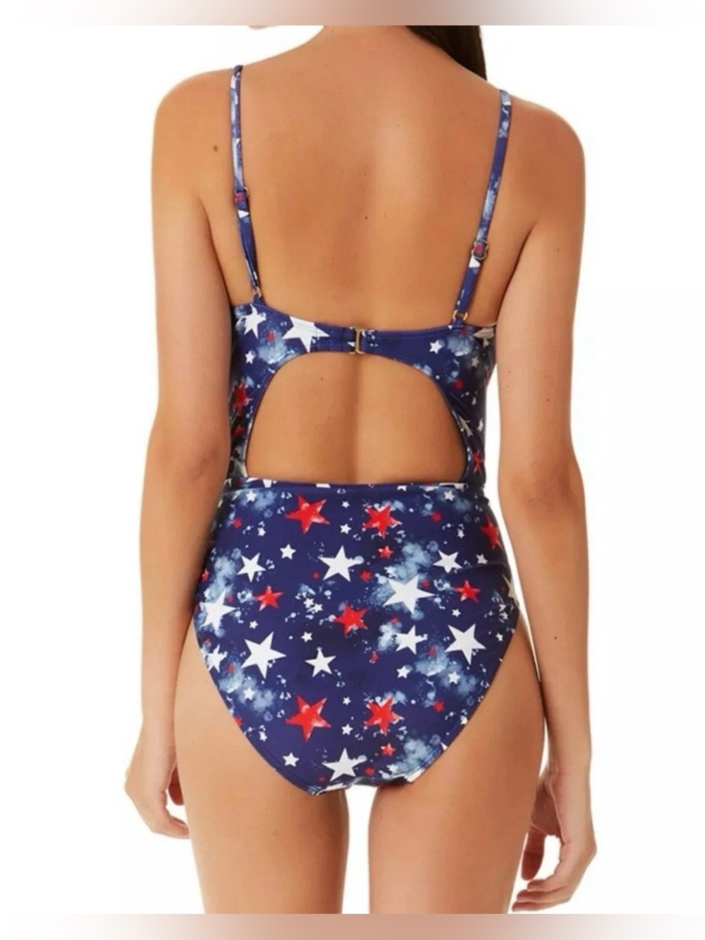 California Waves Women Juniors' Splatter-Star Cut-Out One-Piece Size XL $39.99 - Picture 3 of 5